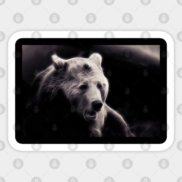 bear, portrait black and white Sticker by hottehue